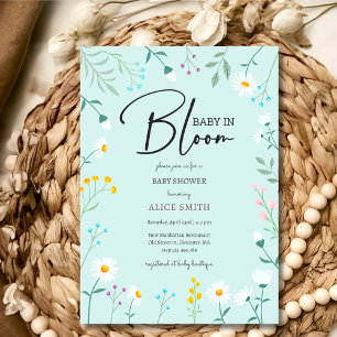 Baby in bloei blauw daisy Baby shower Kaart