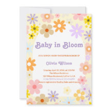 Baby in bloei bloemenretro Baby shower