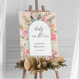 Baby in bloei Boheems bloemig Baby shower uitnodig Poster