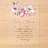 Baby in bloei, douche uitnodigen acryl uitnodiging acryl uitnodigingen (Voorkant)