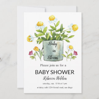 Baby in bloei - Floral Baby shower Invitation Kaart