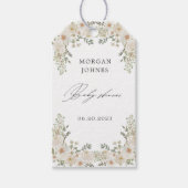 baby in bloei ivoor floreel baby shower cadeaulabel (Voorkant)