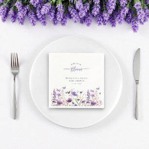 Baby in bloei modern waterverf baby shower servet