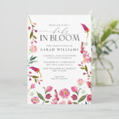 Baby in bloei QR Code Waterverf Bloemendouche Kaart (Staand voorkant)