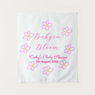 Baby in bloei roze bloem baby shower eenvoudig ele wandkleed