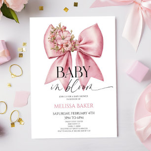 Baby in bloei roze bloemenboog Baby shower Kaart