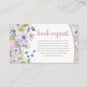 Baby in bloei roze paarse boho boog boek aanvraag informatiekaartje