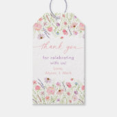 Baby in bloei roze pastel wilde bloem Baby shower Cadeaulabel (Voorkant)