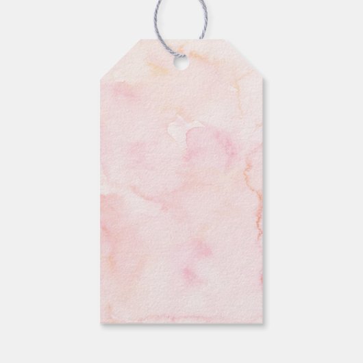 Baby in bloei roze pastel wilde bloem Baby shower Cadeaulabel (Achterkant)