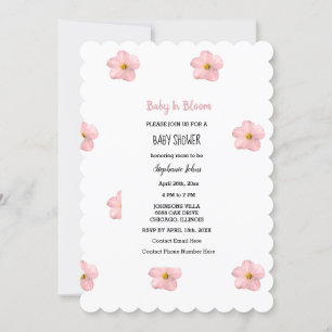 Baby in bloei roze petunia bloemig Baby shower mei Kaart