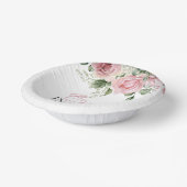 Baby in bloei roze roos bloemig Baby shower Papieren Kommen (Gebogen)