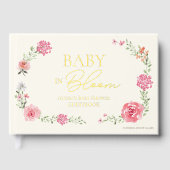 Baby in bloei Waterverf wilde bloemen roze goud Gastenboek (Voorkant)