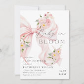 Baby in bloei zacht roze boog Baby shower uitnodig Kaart (Voorkant)