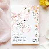 Baby in bloei zacht roze boog Baby shower uitnodig Kaart