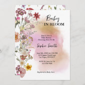 Baby In bloeiende wilde bloem Watercolor Kaart (Voorkant / Achterkant)