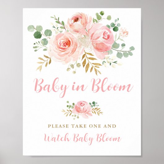 Baby in bloem-teken, aanplakbord voor ventilatoren poster (Voorkant)