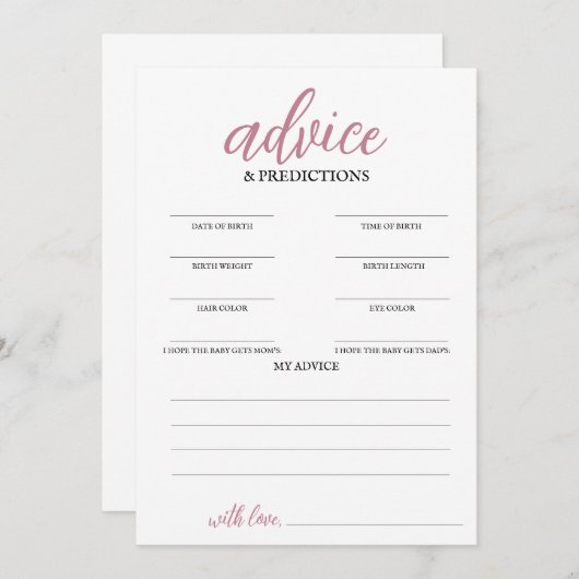 Baby in Bloom Advies & voorspellingen Programma (Voorkant / Achterkant)