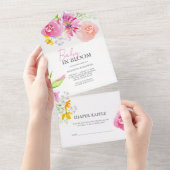 Baby in Bloom Aquarelle Bébé Douche Invitations (Déchirure)
