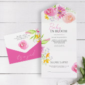 Baby in Bloom Aquarelle Bébé Douche Invitations