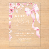 Baby In Bloom Baby Shower Acrylic Invitation  (Recto)