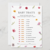 Baby in Bloom Baby shower Baby Traits Game Kaart (Voorkant)
