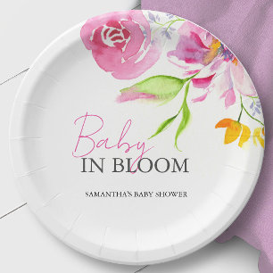 Baby in Bloom Baby shower Beschikbaar Papieren Bordje