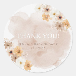 Baby in Bloom Baby shower Dank U Sticker