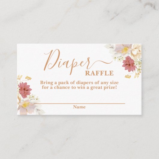 Baby in Bloom baby shower Déchets Carte Raffle (Devant)