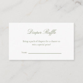 Baby in Bloom Baby Shower Diaper Raffle Ticket Informatiekaartje