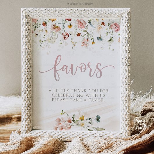 Baby in bloom baby shower favors reclamebord met voetstuk