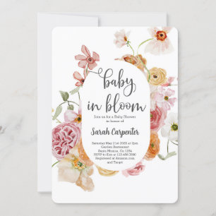 Baby in Bloom baby shower girl Invitation