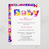 Baby in Bloom Baby shower Invitation (Devant / Derrière)