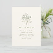 Baby in Bloom Baby shower Invitation (Debout devant)