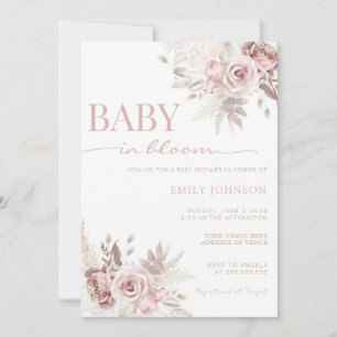 Baby in Bloom Baby shower Invitation
