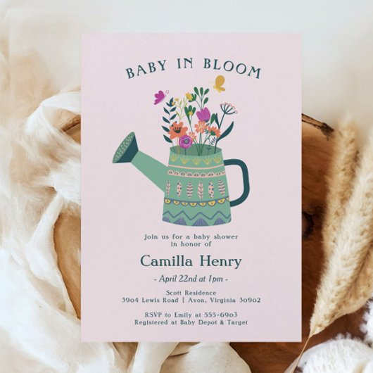 Baby in Bloom Baby shower Invitation