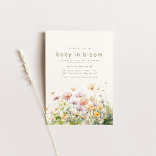 Baby in Bloom Baby shower Invitation