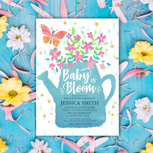 Baby in Bloom Baby shower Invitation