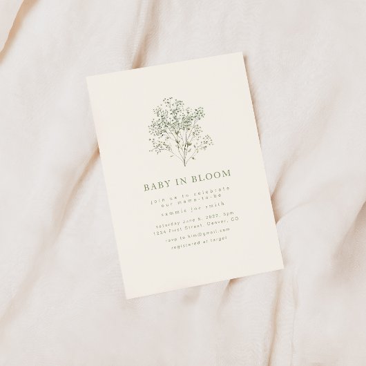 Baby in Bloom Baby shower Invitation