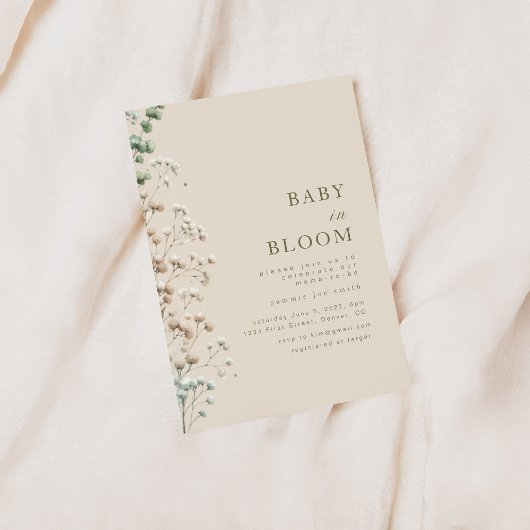 Baby in Bloom Baby shower Invitation
