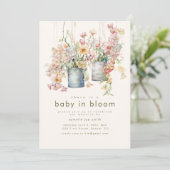 Baby in Bloom Baby shower Invitation (Debout devant)