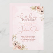 Baby in Bloom - Baby shower Invitation Card (Devant / Derrière)