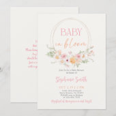 Baby in Bloom Baby shower Invitation fille (Devant / Derrière)