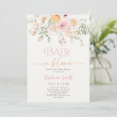 Baby in Bloom Baby shower Invitation fille (Debout devant)