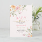 Baby in Bloom Baby shower Invitation fille (Debout devant)