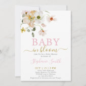 Baby in Bloom Baby shower Invitation fille (Devant)