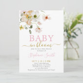 Baby in Bloom Baby shower Invitation fille (Debout devant)