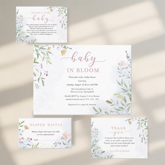 Baby in Bloom Baby Shower Invitation  Floral 