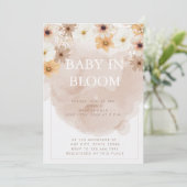 Baby in Bloom Baby shower Invitation Kaart (Staand voorkant)