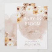Baby in Bloom Baby shower Invitation Kaart (Voorkant / Achterkant)