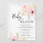 Baby in Bloom Baby shower Invitation Kaart (Voorkant)